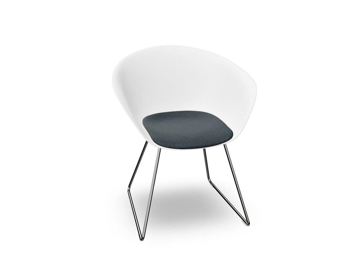 Duna 02 Sled Base Chair With Seat Cushion Chairs Arper 
