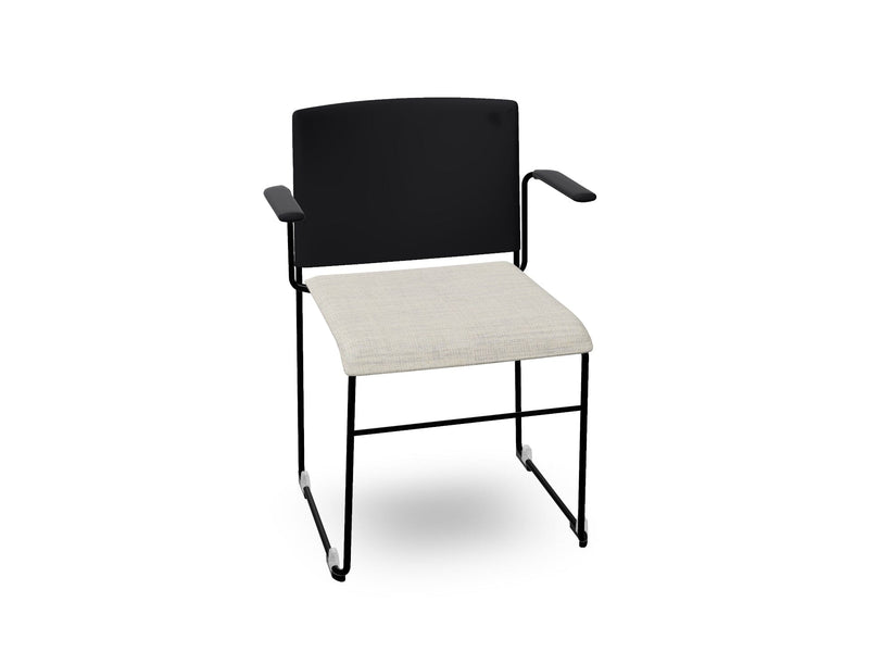 Stacy Sled Chair with Armrests Armchair Arper Black-Lacquered - V25 PS00002 