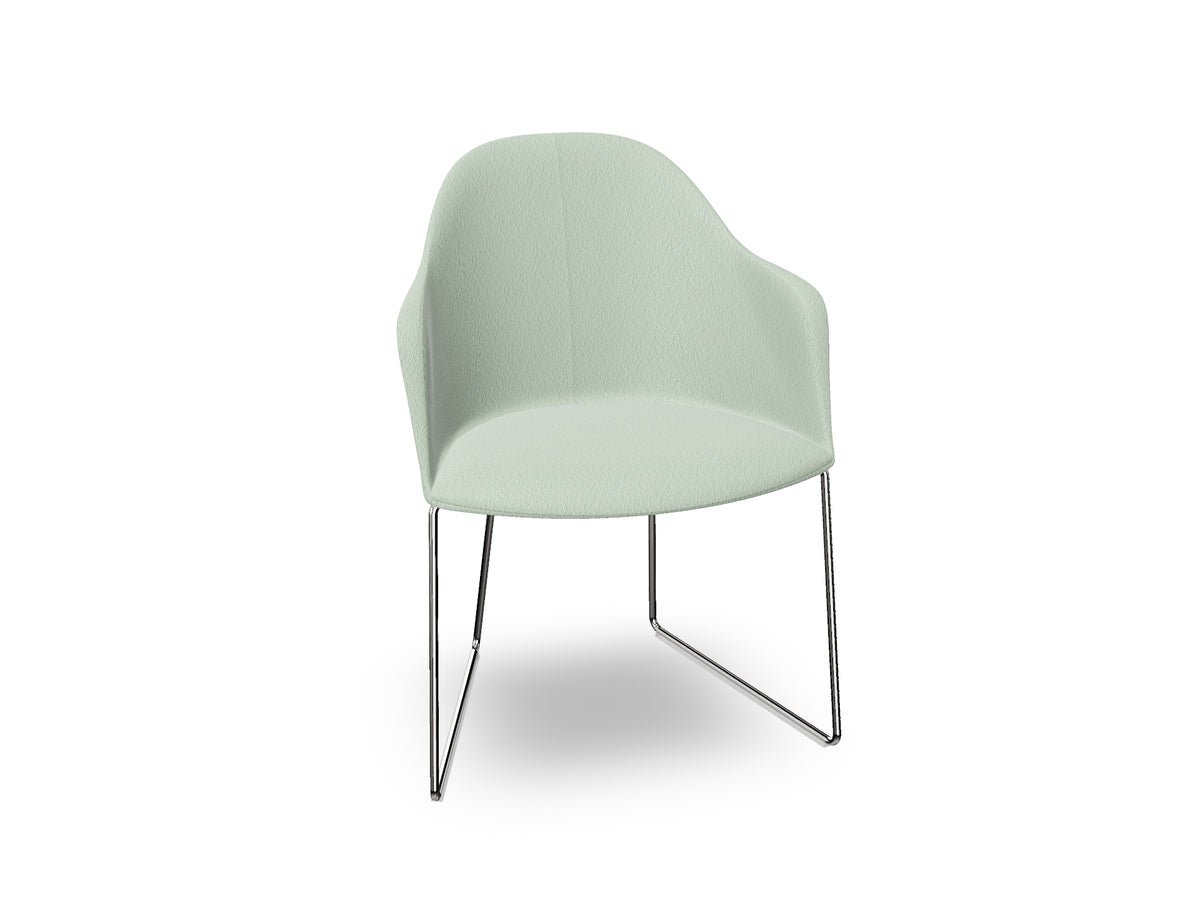 Cila Fully Upholstered Armchair With Sled Base