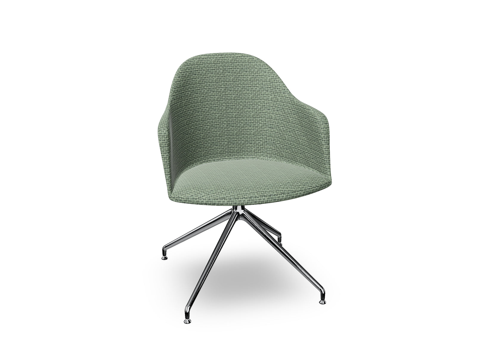 Cila Fully Upholstered Armchair With Swivel Trestle Base