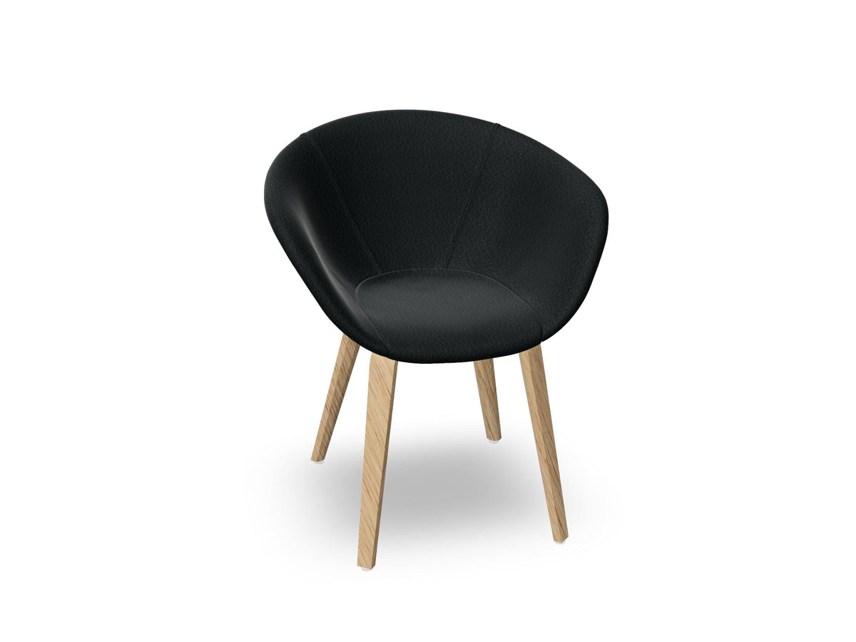 Duna 02 Wood Leg Chair With Front Upholstery Chairs Arper 