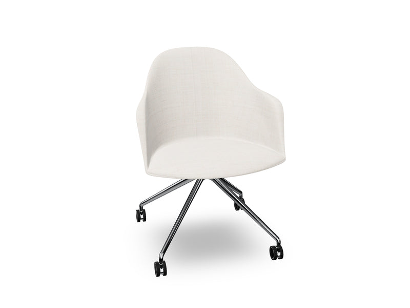Cila fully upholstered Armchair With Fixed Trestle Base