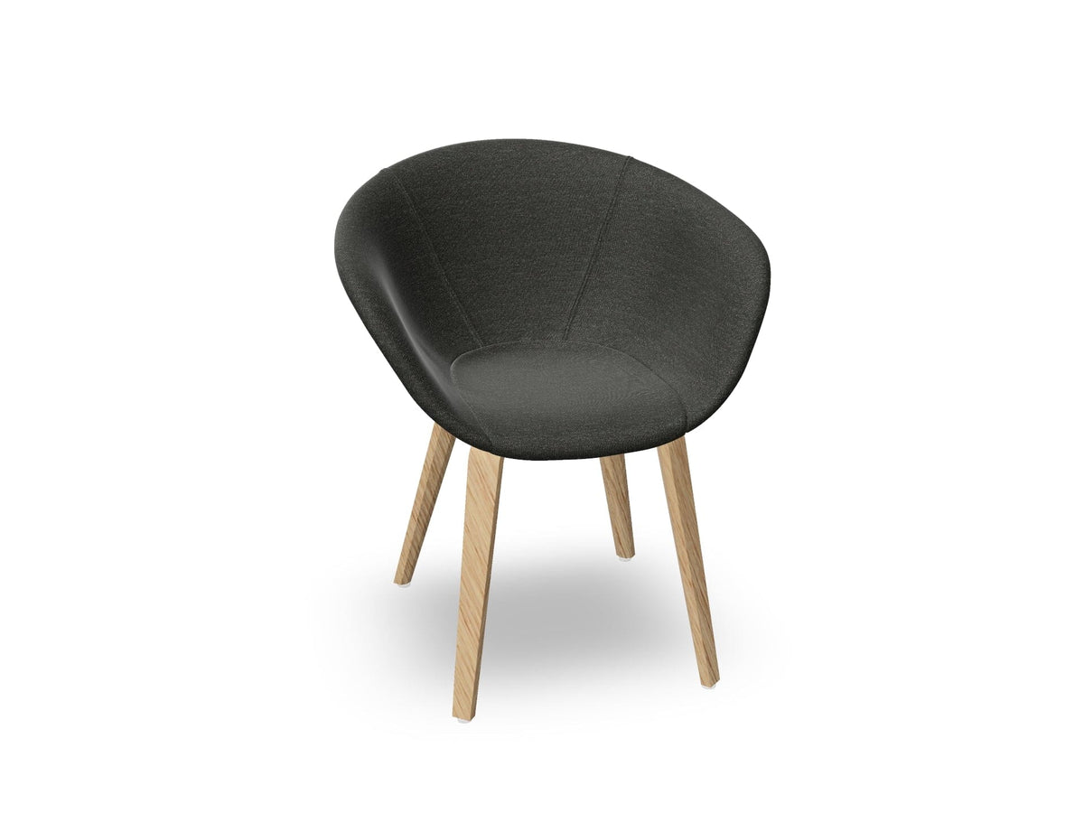 Duna 02 Wood Leg Chair With Front Upholstery Chairs Arper 