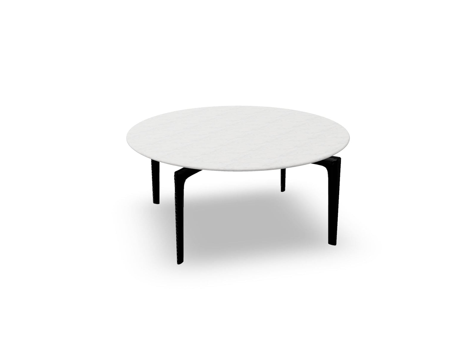 Saul Round Table side/end table Arper Black base - White Marble top 14.25" 