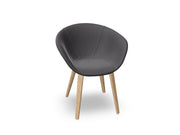 Duna 02 Wood Leg Chair With Front Upholstery Chairs Arper 