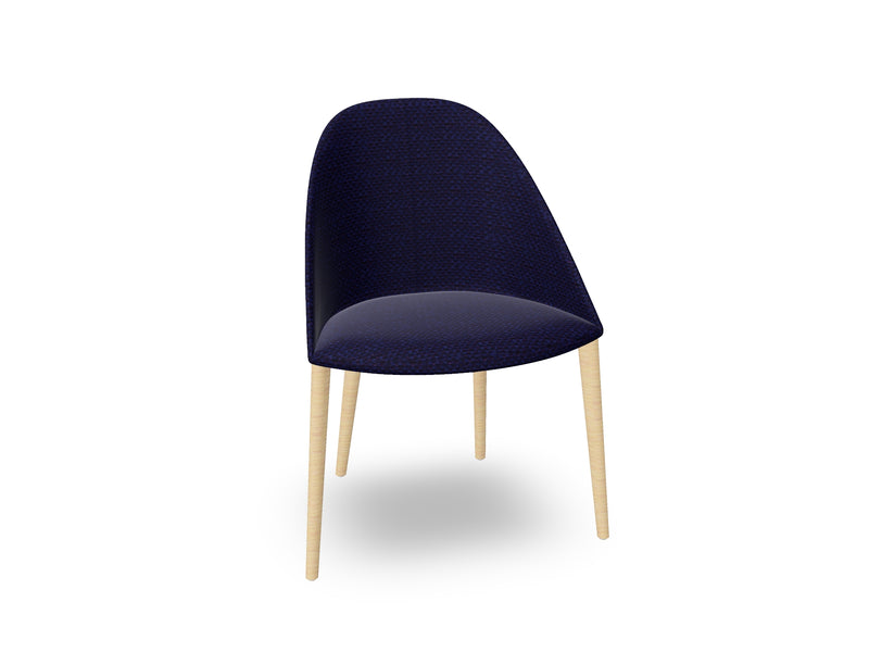 Cila Fully Upholstered Chair With Timber Oak Four-leg Base