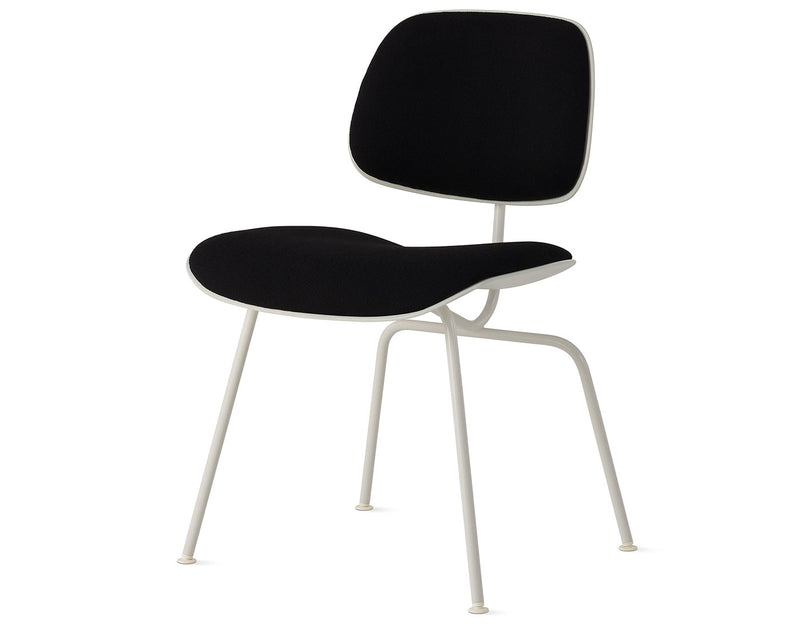 Eames Upholstered Molded Plastic Dining Chair Metal Base DCM EC-127