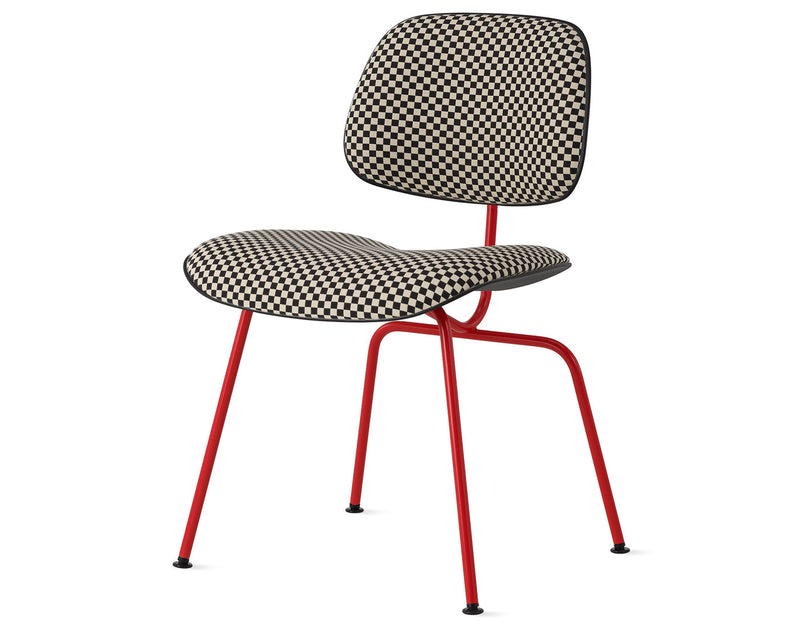 Eames Upholstered Molded Plastic Dining Chair Metal Base DCM EC-127