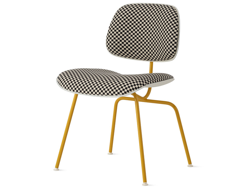 Eames Upholstered Molded Plastic Dining Chair Metal Base DCM EC-127