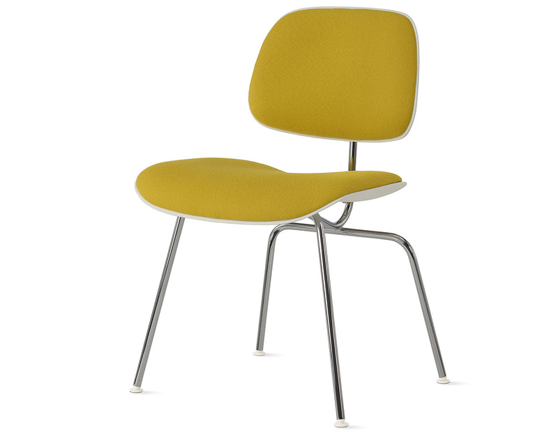 Eames Upholstered Molded Plastic Dining Chair Metal Base DCM EC-127