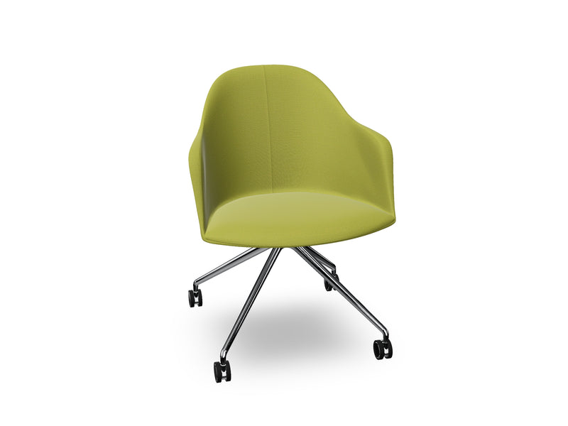 Cila fully upholstered Armchair With Fixed Trestle Base