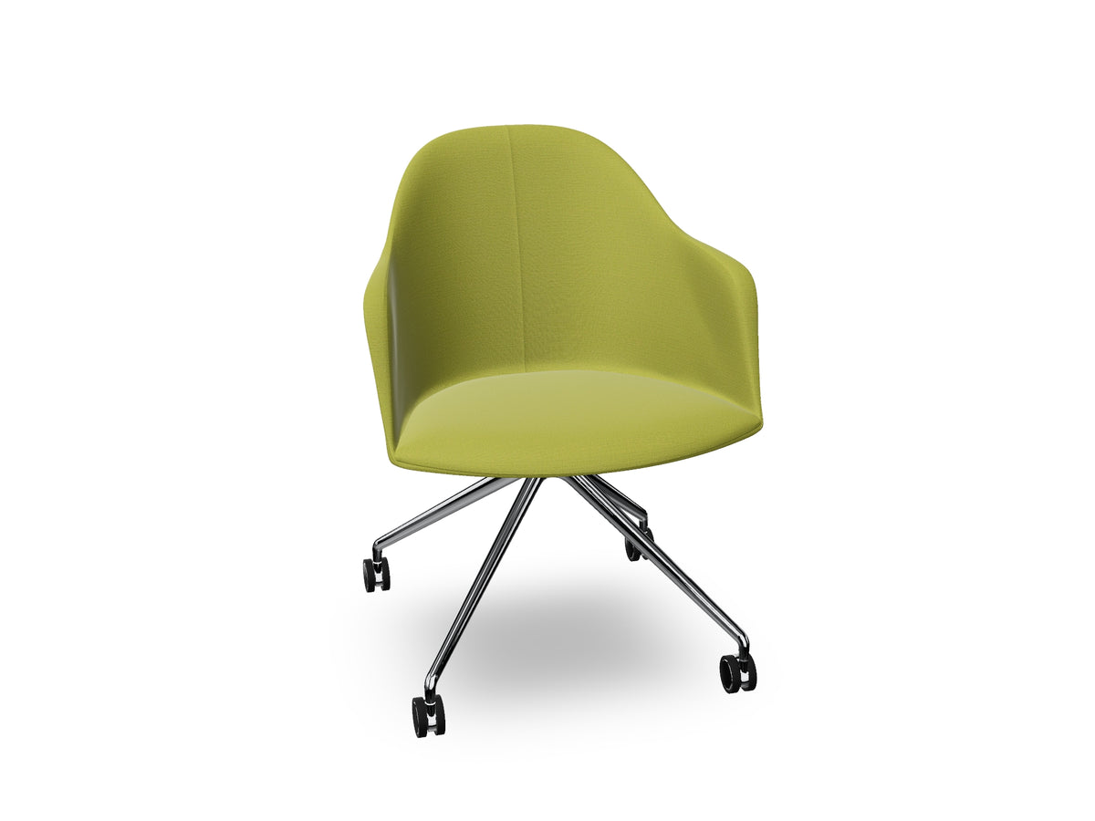 Cila fully upholstered Armchair With Fixed Trestle Base