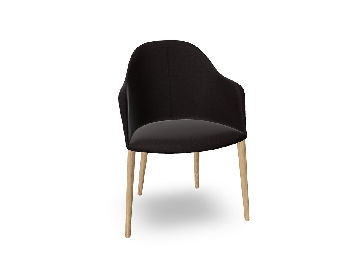 Cila Fully Upholstered Armchair with Timber Oak Four-leg Base