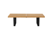 Herman Miller Nelson Platform Bench with wood base, 48" width - white oak / ebonized wood