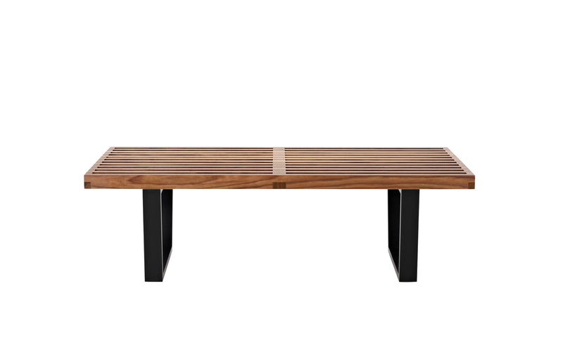 Herman Miller Nelson Platform Bench with wood base, 48" width - walnut / ebonized wood