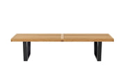 Herman Miller Nelson Platform Bench with wood base, 60" width - white oak / ebonized wood