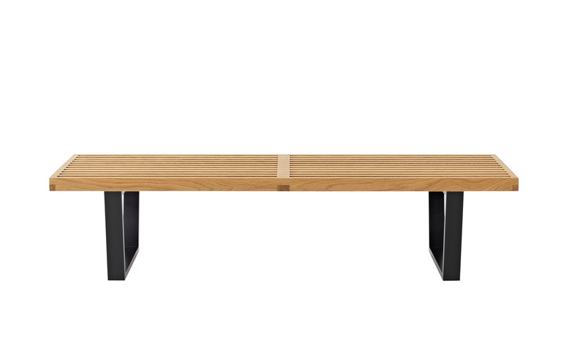 Herman Miller Nelson Platform Bench with wood base, 60" width - white oak / ebonized wood