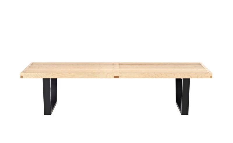 Herman Miller Nelson Platform Bench with wood base, 60" width - natural maple / ebonized wood