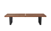 Herman Miller Nelson Platform Bench with wood base, 60" width - walnut / ebonized wood