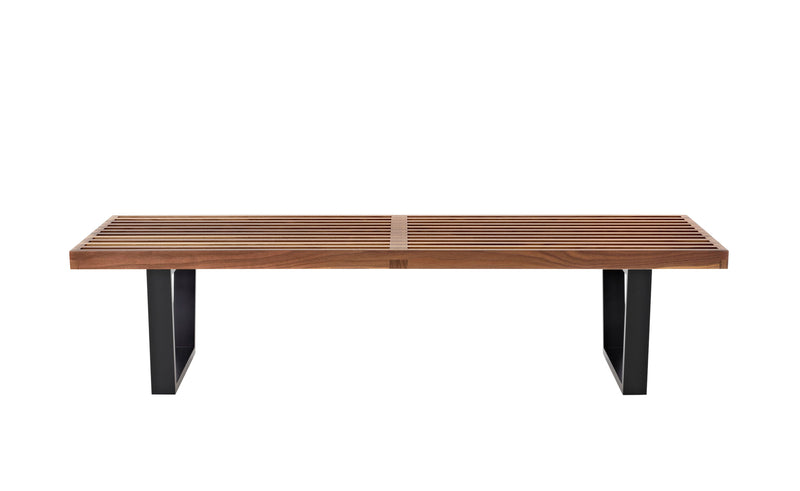 Herman Miller Nelson Platform Bench with wood base, 60" width - walnut / ebonized wood
