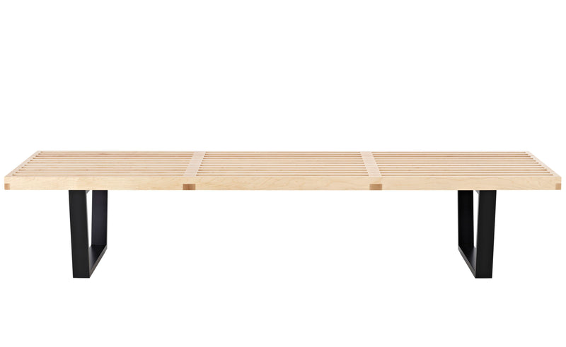 Herman Miller Nelson Platform Bench with wood base, 72" width - natural maple / ebonized wood