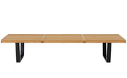 Herman Miller Nelson Platform Bench with wood base, 72" width - white oak / ebonized wood