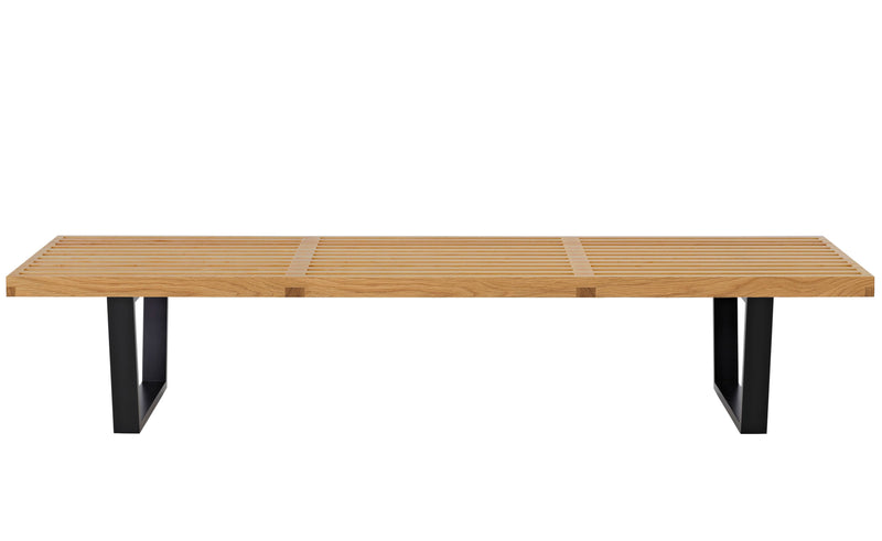 Herman Miller Nelson Platform Bench with wood base, 72" width - white oak / ebonized wood