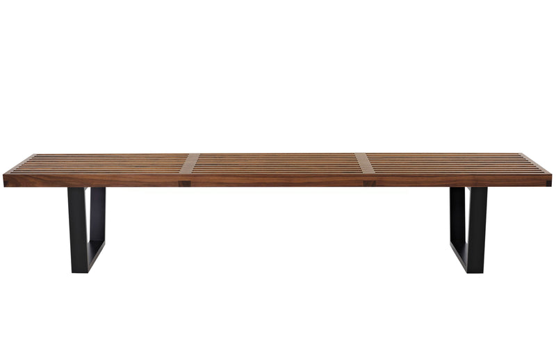 Herman Miller Nelson Platform Bench with wood base, 72" width - walnut / ebonized wood