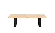 Herman Miller Nelson Platform Bench with wood base, 48" width - natural maple / ebonized wood