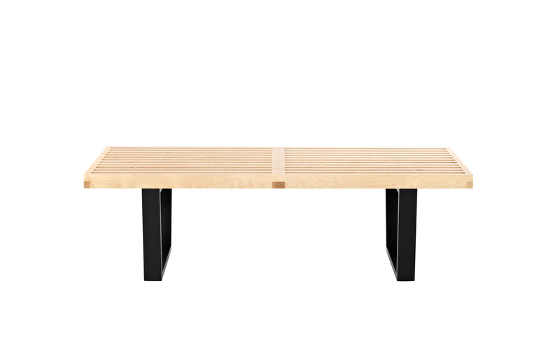 Herman Miller Nelson Platform Bench with wood base, 48" width - natural maple / ebonized wood