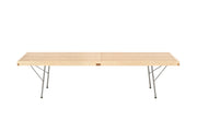 Herman Miller Nelson Platform Bench with metal base, 60" width - natural maple / trivalent chrome