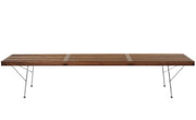 Herman Miller Nelson Platform Bench with metal base, 72" width - walnut / trivalent chrome