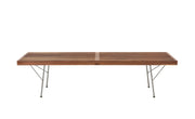 Herman Miller Nelson Platform Bench with metal base, 60" width - walnut / trivalent chrome