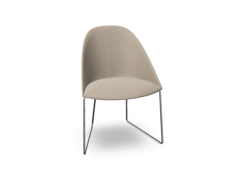 Cila Fully Upholstered Chair With Sled Base Chairs Arper 