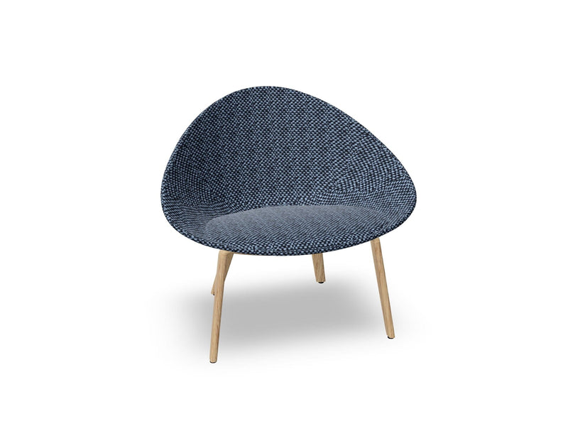 Adell 4 Leg Wood Lounge Chair With Fully Upholstered lounge chair Arper 