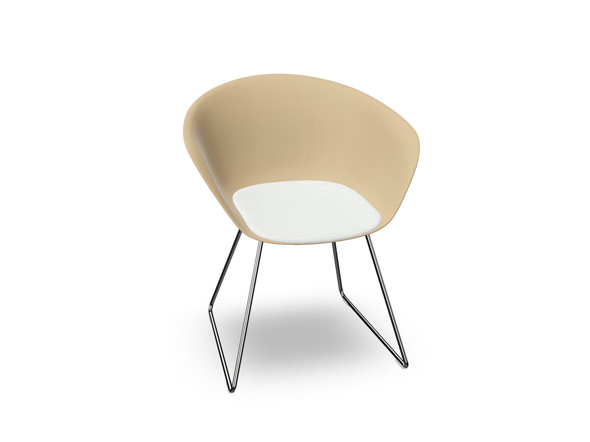 Duna 02 Sled Base Chair With Seat Cushion Chairs Arper 
