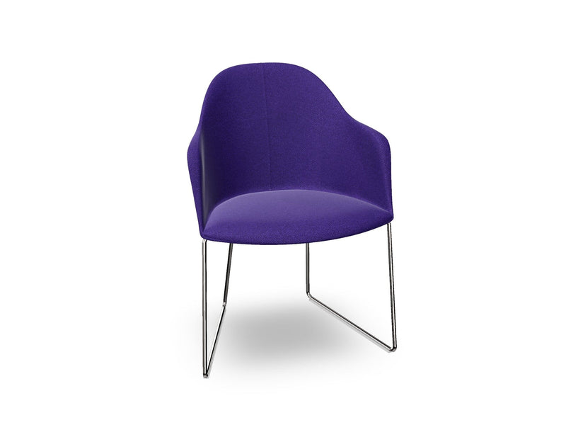 Cila Fully Upholstered Armchair With Sled Base Chairs Arper 