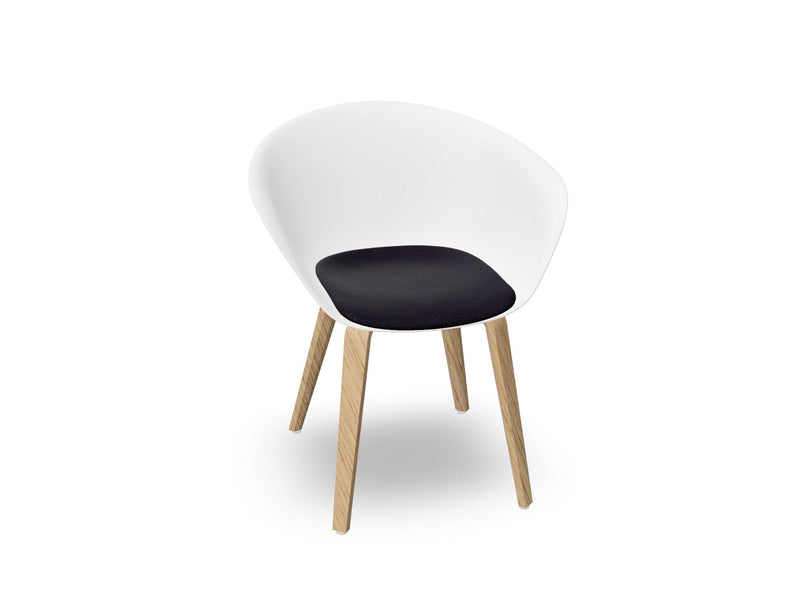 Duna 02 Wood Leg Chair With Seat Cushion Chairs Arper 