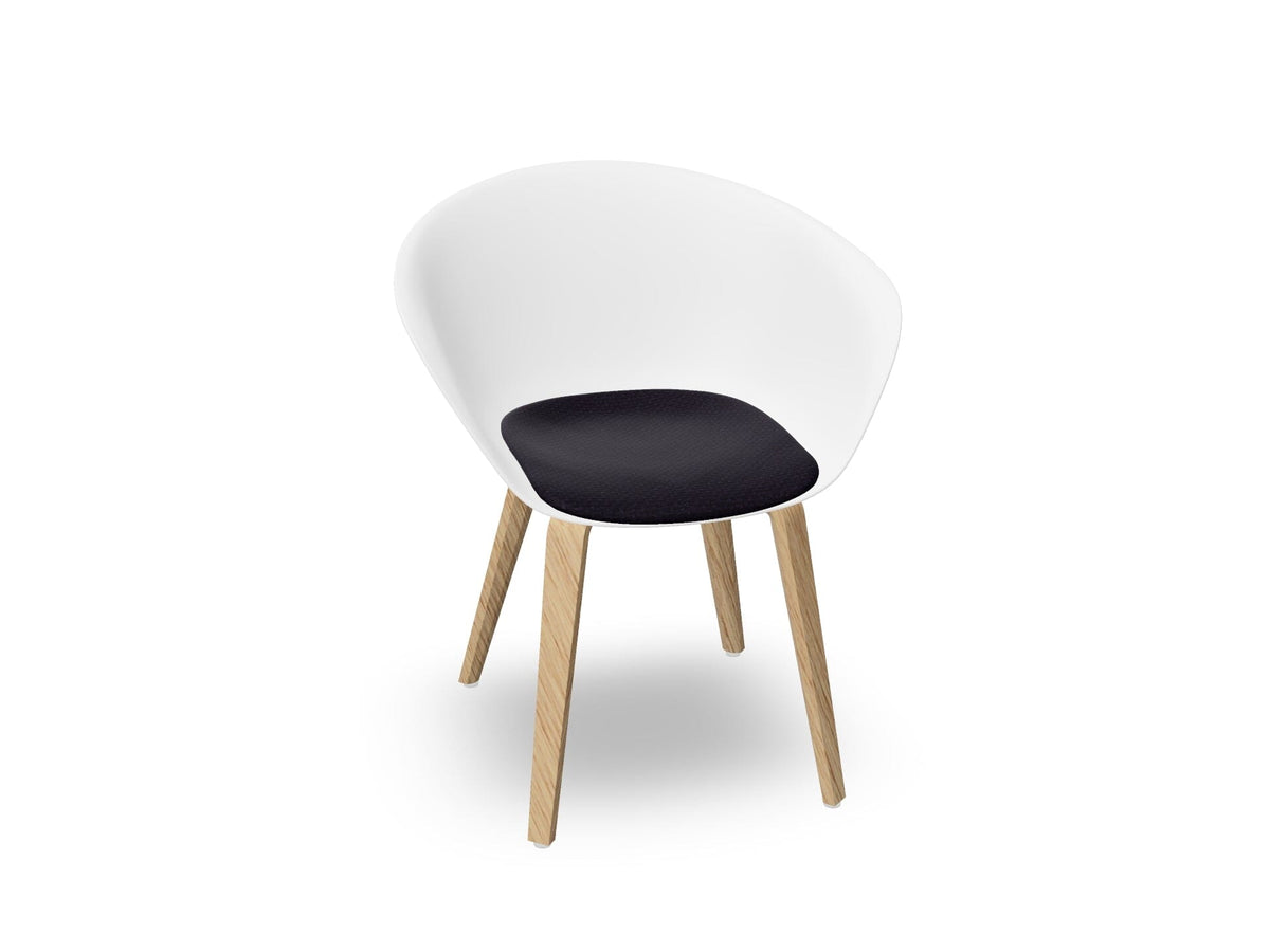 Duna 02 Wood Leg Chair With Seat Cushion Chairs Arper 