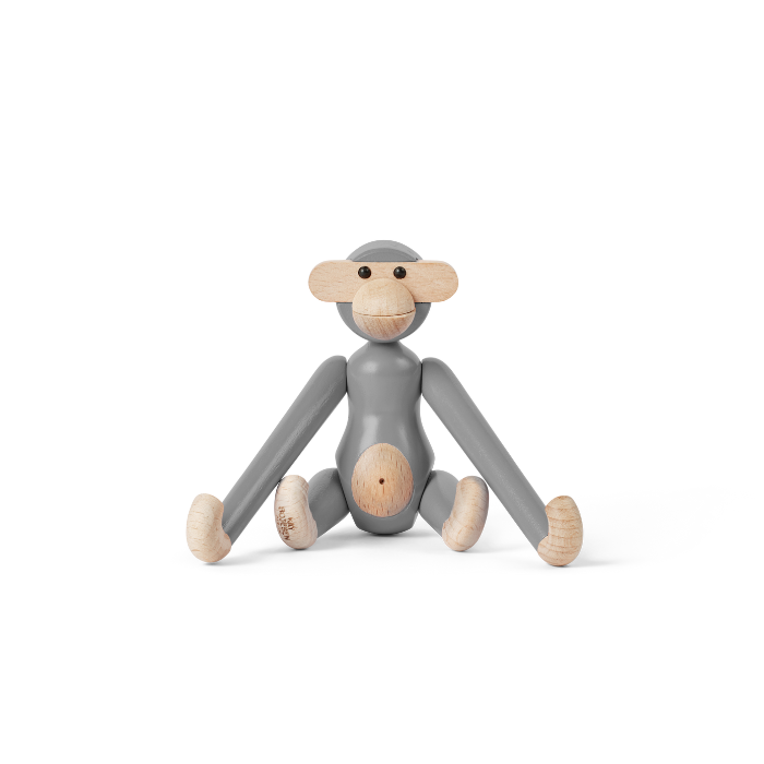 Kay Bojesen Monkey, Mini, Painted Beech (Grey)