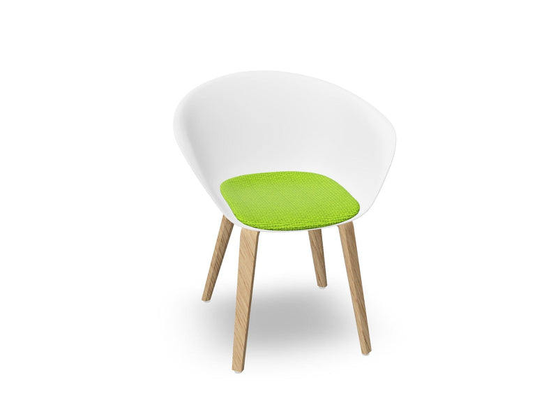 Duna 02 Wood Leg Chair With Seat Cushion Chairs Arper 