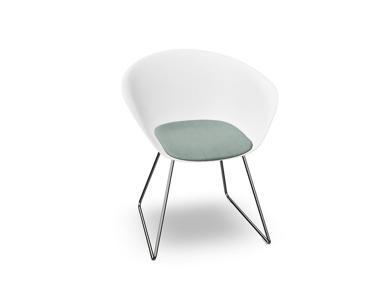 Duna 02 Sled Base Chair With Seat Cushion Chairs Arper 