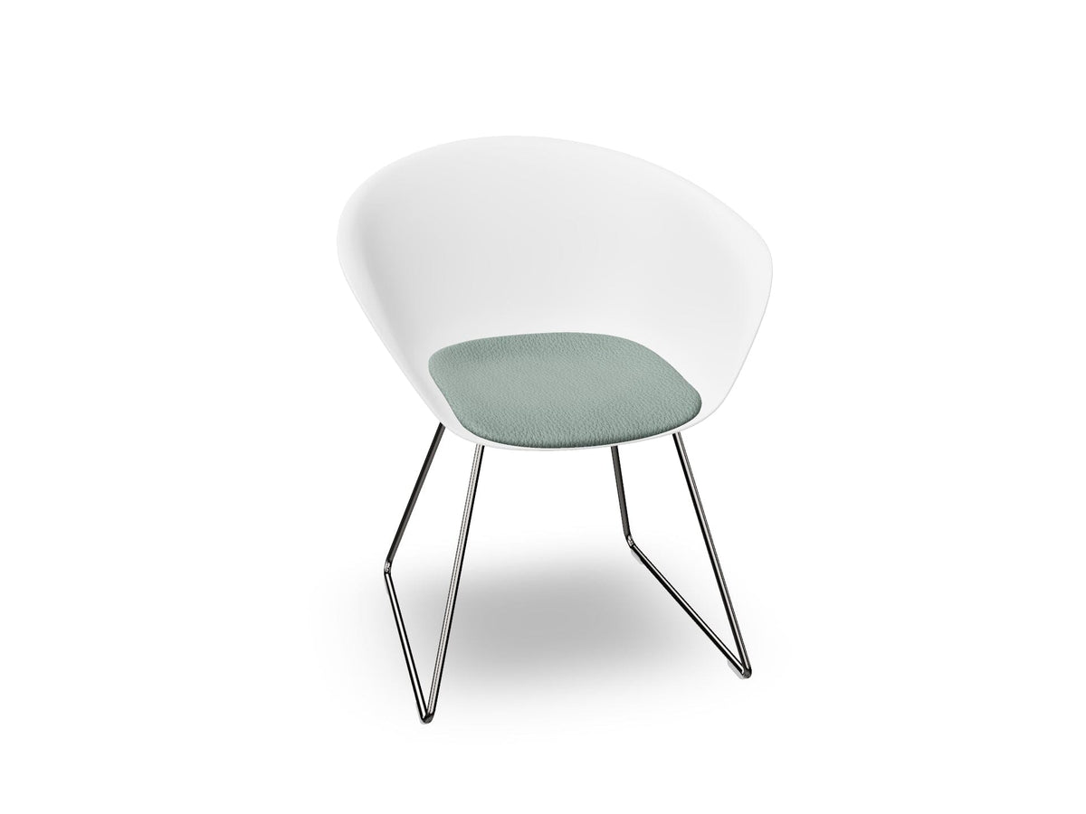 Duna 02 Sled Base Chair With Seat Cushion Chairs Arper 