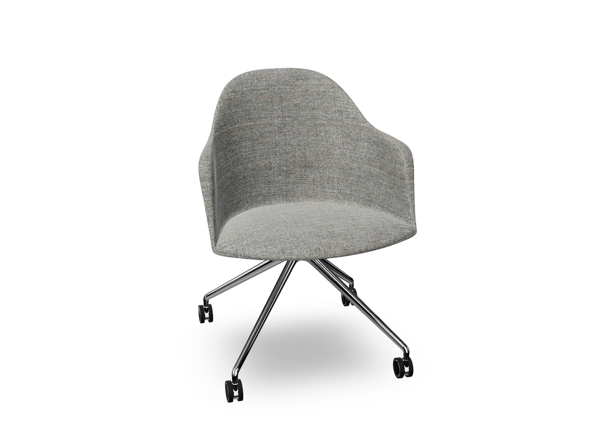 Cila fully upholstered Armchair With Fixed Trestle Base