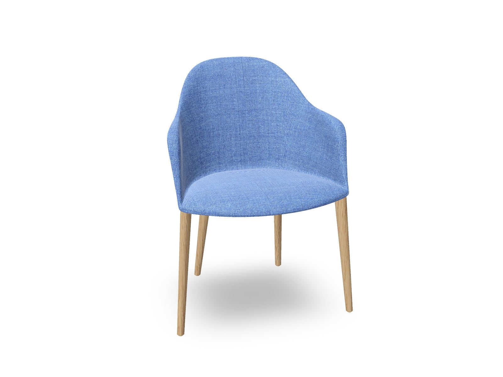 Cila Fully Upholstered Armchair with Timber Oak Four-leg Base