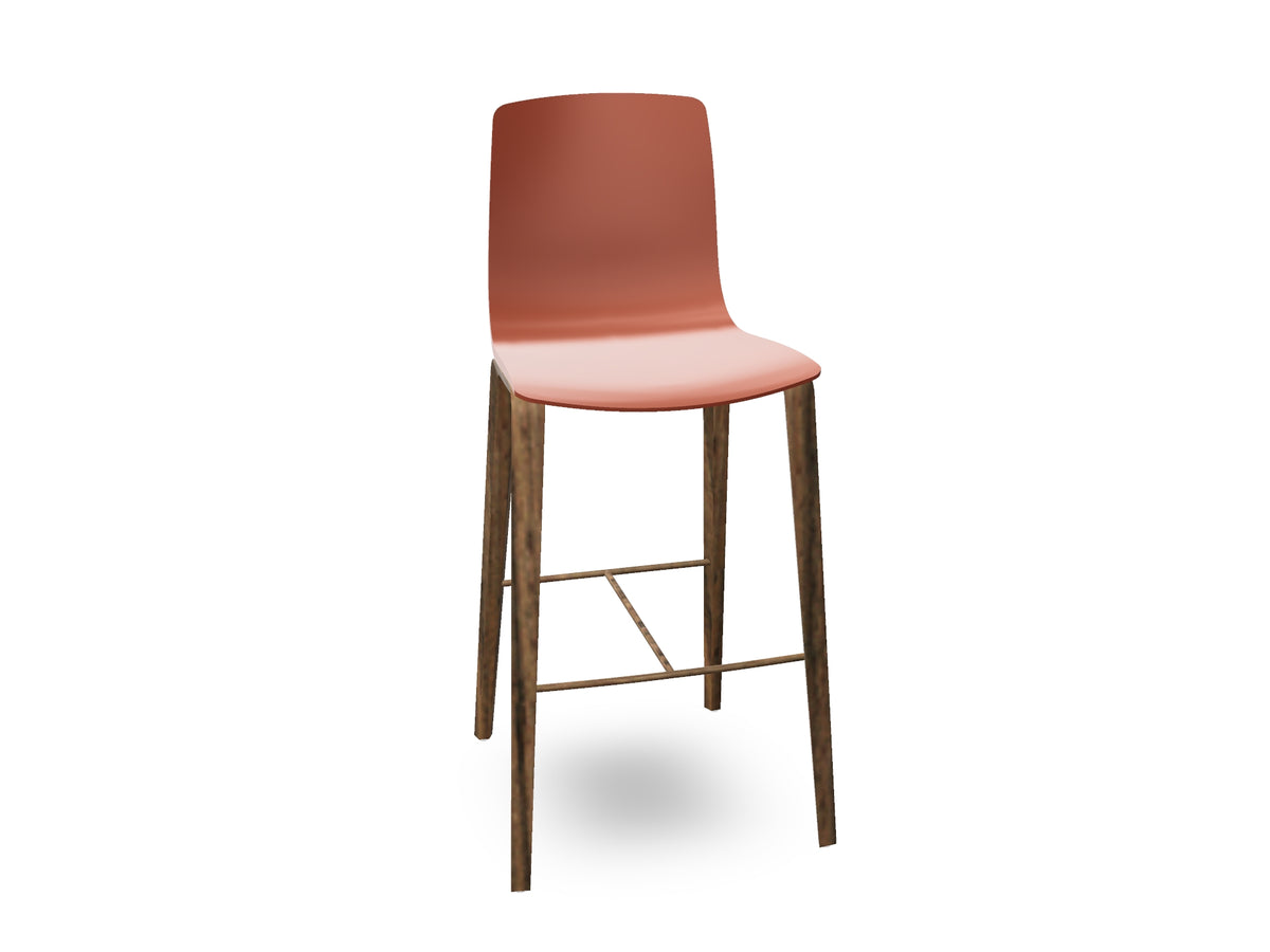Aava 02-4 Wood Legs Polypropylene Counter &amp; Bar Stool