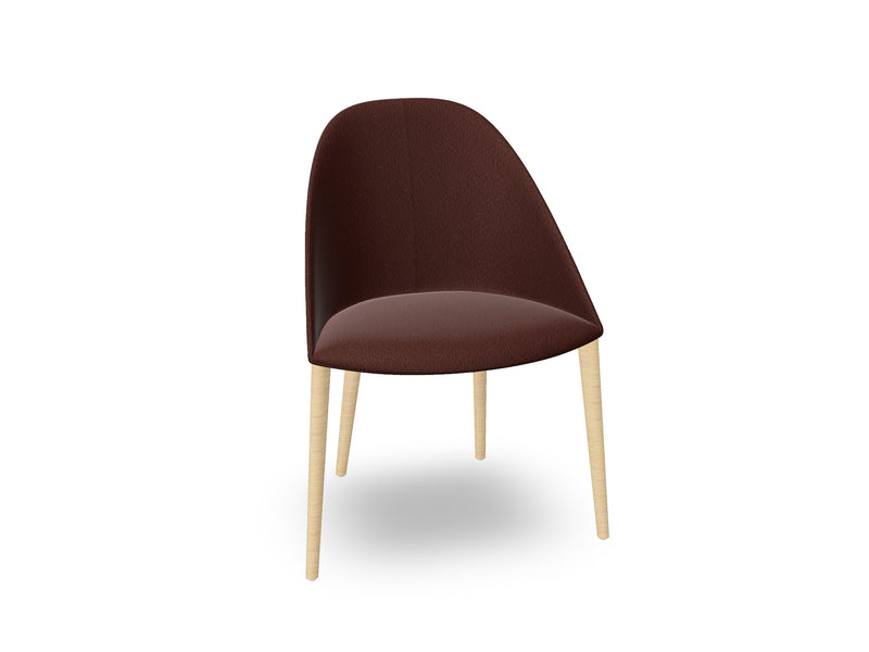 Cila Fully Upholstered Chair With Timber Oak Four-leg Base