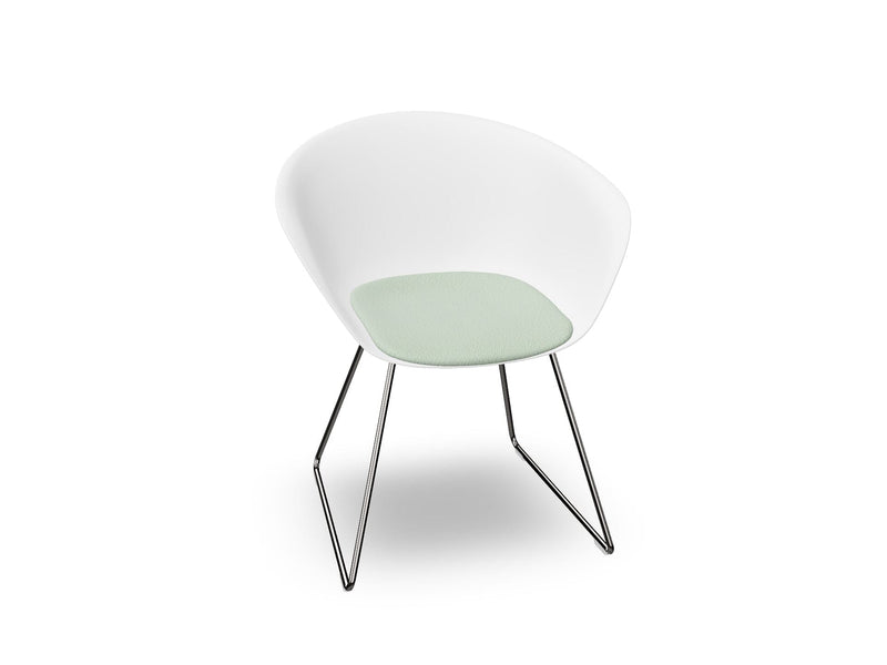 Duna 02 Sled Base Chair With Seat Cushion Chairs Arper 