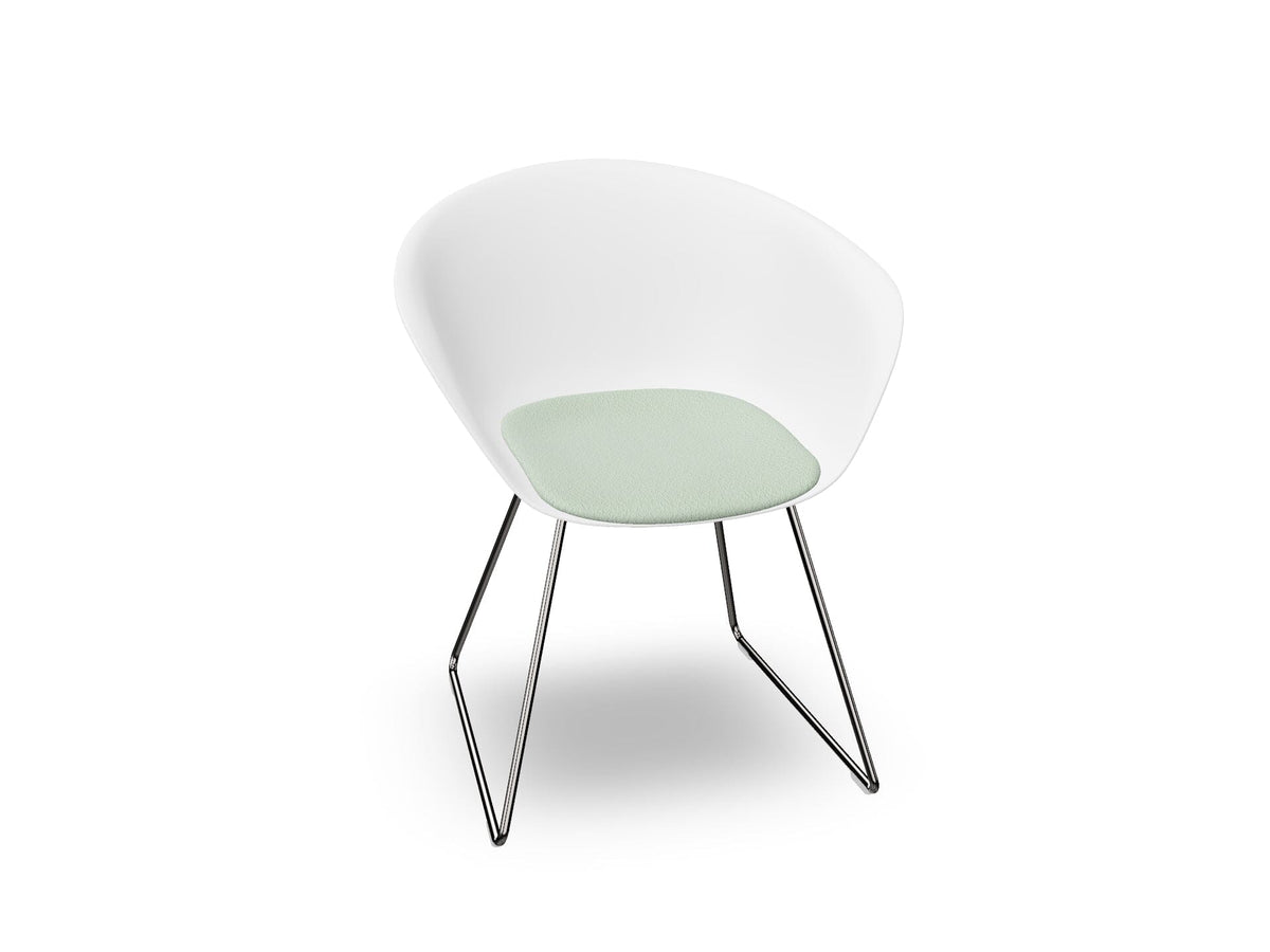 Duna 02 Sled Base Chair With Seat Cushion Chairs Arper 