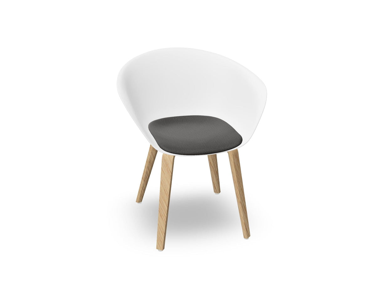 Duna 02 Wood Leg Chair With Seat Cushion Chairs Arper 
